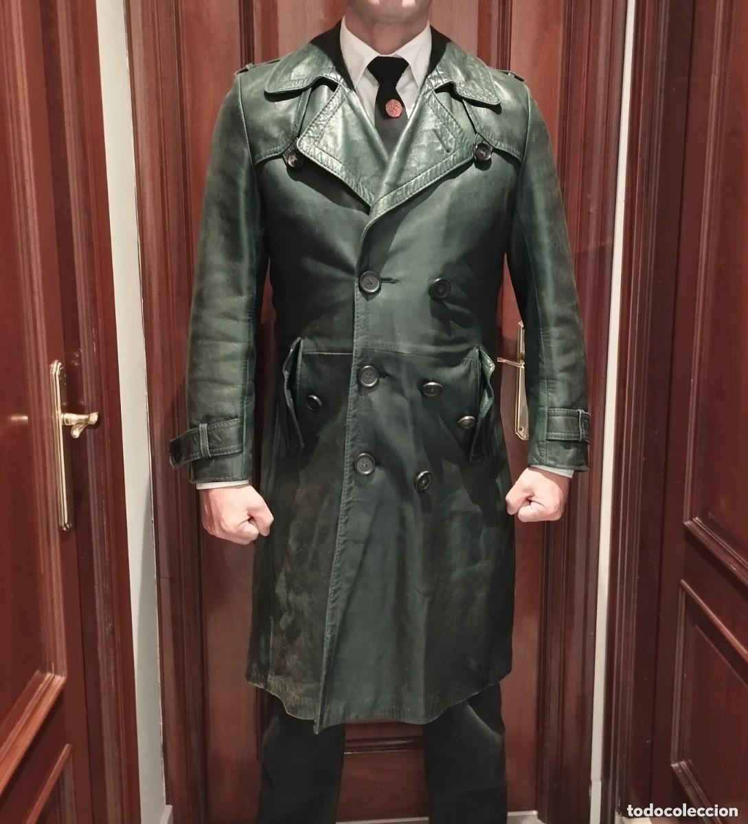 Militaria: Abrigo cuero Alemania