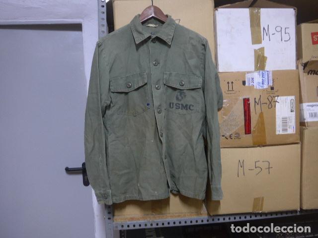 Militaria: Antigua guerrera americana de USMC, marina. Estados Unidos, original.