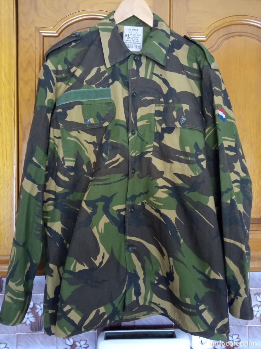 Militaria: Camisa militar vintage del Ej&eacute;rcito Neerland&eacute;s con camuflaje DPM Woodland M93