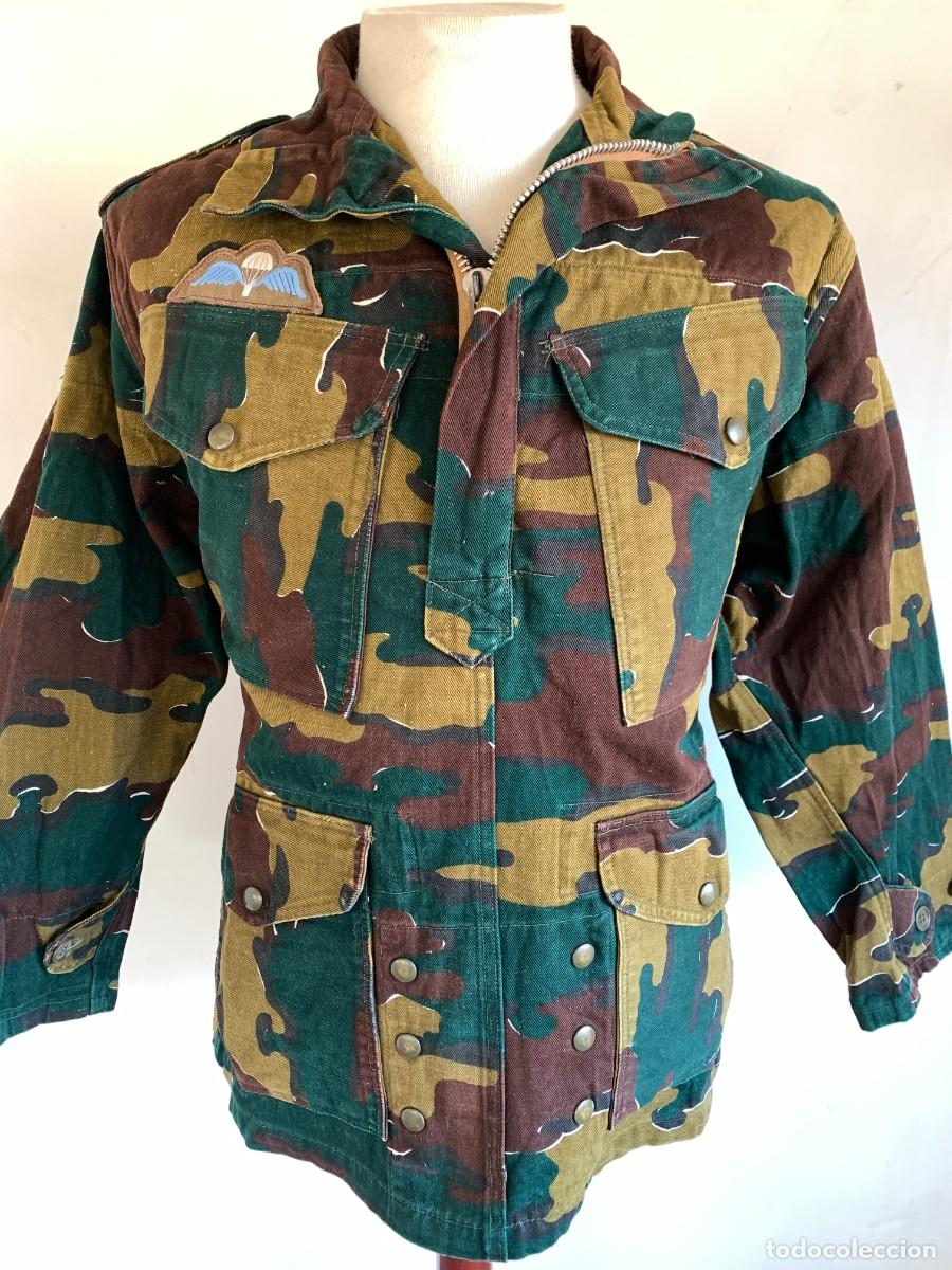 Militaria: Chaqueta Belga Camuflaje Jigsaw Commando Paracaidista Ej&eacute;rcito B&eacute;lgica VTG 80s