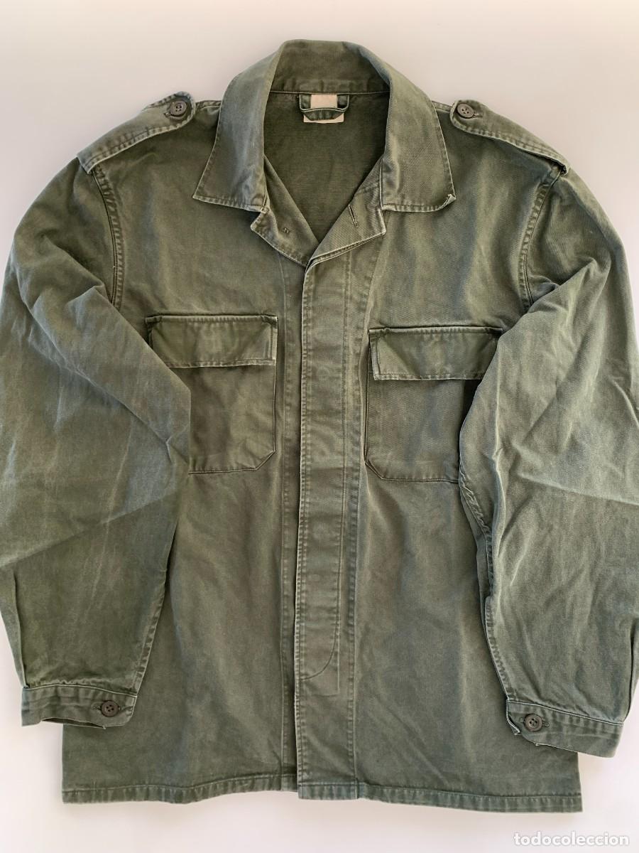 Militaria: Camisa Belga Caqui Militar PRETA Ej&eacute;rcito ABL B&eacute;lgica VTG 70s