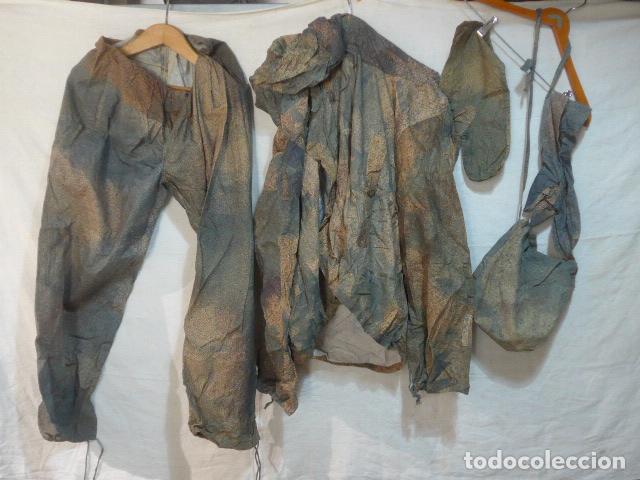 Militaria: Antiguo uniforme de camuflaje de Bulgaria comunista: guantes, guerrera, pantalon... funda.