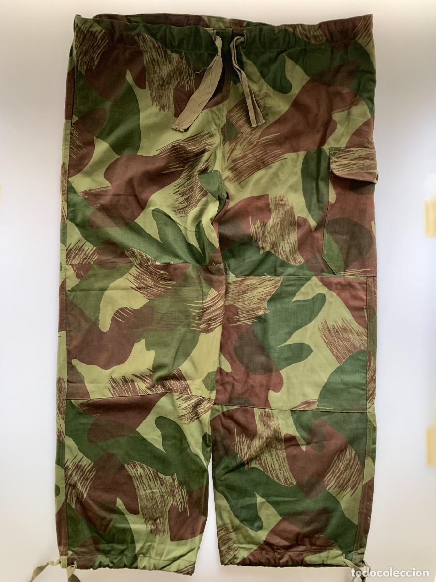 Militaria: Pantalones Camo Brushstroke Commando Paracaidista Belga Congo Ejercito B&eacute;lgica VTG 50s