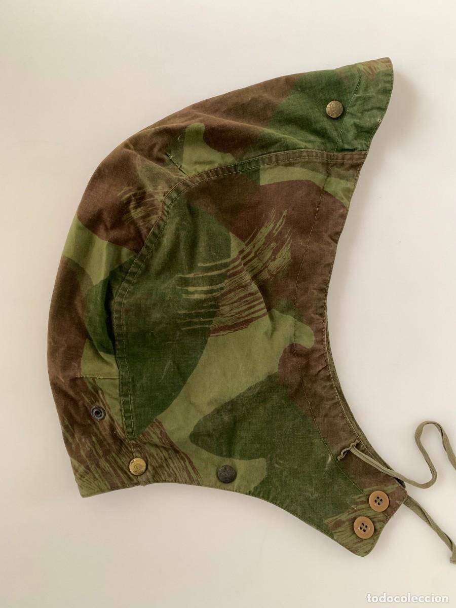 Militaria: Capucha Camo Brushstroke Commando Paracaidista Belga Congo Ejercito B&eacute;lgica VTG 50s