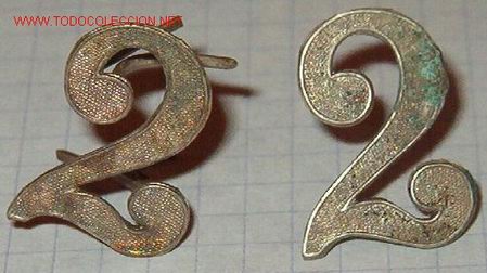Militaria: Pareja de n&ordm; 2 de 2 cms. - Foto 1
