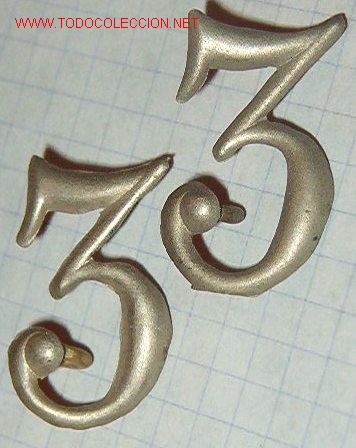 Militaria: Pareja de n&ordm; 3 de 2,5 cms. - Foto 1