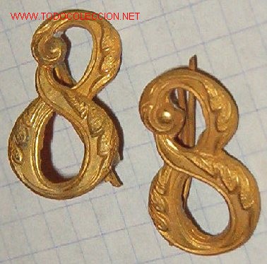 Militaria: Pareja de n&ordm; 8 de 2 cms. - Foto 1