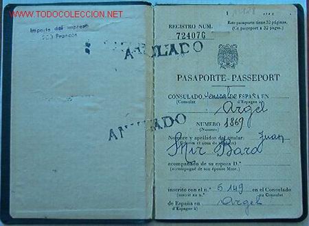 Militaria: Pasaporte del a&ntilde;o 1959 - Foto 1
