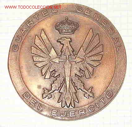 Militaria: Medalla de bronce de 70 mm, Cuartel General del Ej&eacute;rcito MASPE - Foto 1