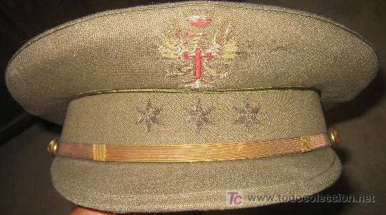 Militaria: Gorra de capit&aacute;n, &eacute;poca de Franco - Foto 1