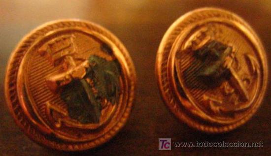 Militaria: Pareja de botones peque&ntilde;os de Marina - Foto 1