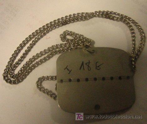 Militaria: Chapa de identificaci&oacute;n, en blanco - Foto 1