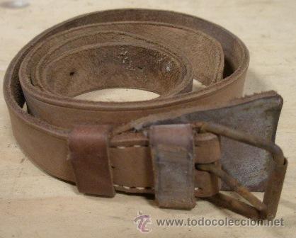 Militaria: Cintur&oacute;n marr&oacute;n de miliciano - Foto 1