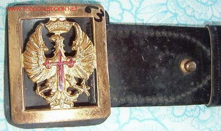 Militaria: Cintur&oacute;n de gala de charol. - Foto 1