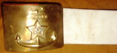 Militaria: Cintur&oacute;n sovi&eacute;tico de la marina, blanco - Foto 1