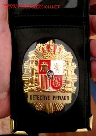 Cartera De Detective Privado Placa Metalica Y Sold Through Direct Sale