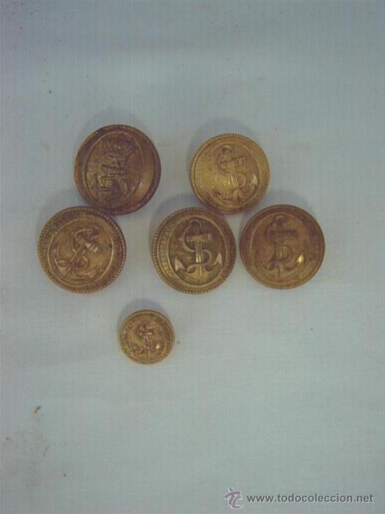 Militaria: 6 botones militar marina - Foto 1