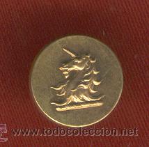 Militaria: CINCO BOTONES CABEZA UNICORNIO - Foto 1