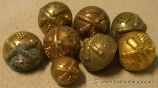 Militaria: 8 botones de artiller&iacute;a - Foto 1