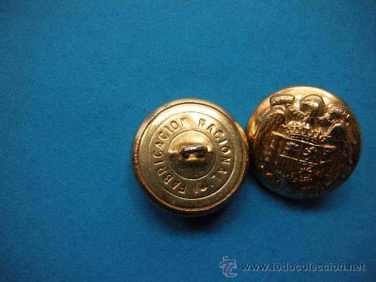 Militaria: 2 BOTONES DORADOS  DE UNIFORME - Foto 1