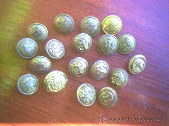 Militaria: LOTE DE 18 BOTONES VARIOS. - Foto 1