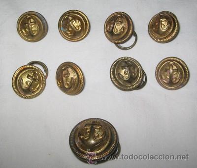 Militaria: LOTE DE 9 BOTONES DE LA ARMADA - Foto 1