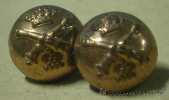Militaria: 2 botones de gorra, artiller&iacute;a - Foto 1