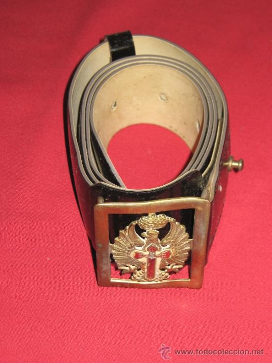 Militaria: CINTURON CON HEBILLA DEL EJERCITO DE TIERRA - ACHAROLADO - CHAROL - Foto 1