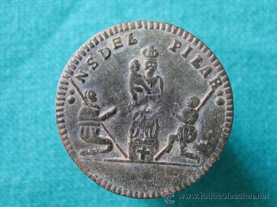 Militaria: Boton de Nuestra Se&ntilde;ora del Pilar - Foto 1