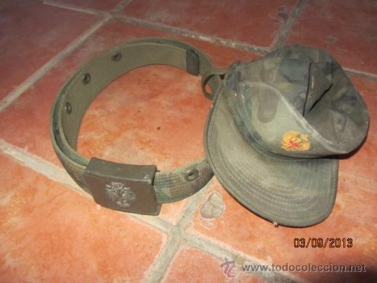 Militaria: lote gorra mas cintur&oacute;n ejercito tierra - Foto 1