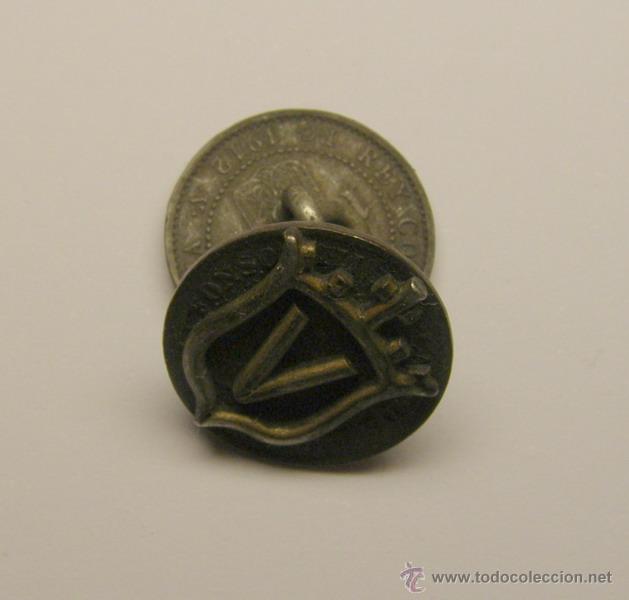 Militaria: Gemelos hechos con monedas alfonsinas de 1 c&eacute;ntimo. - Foto 1