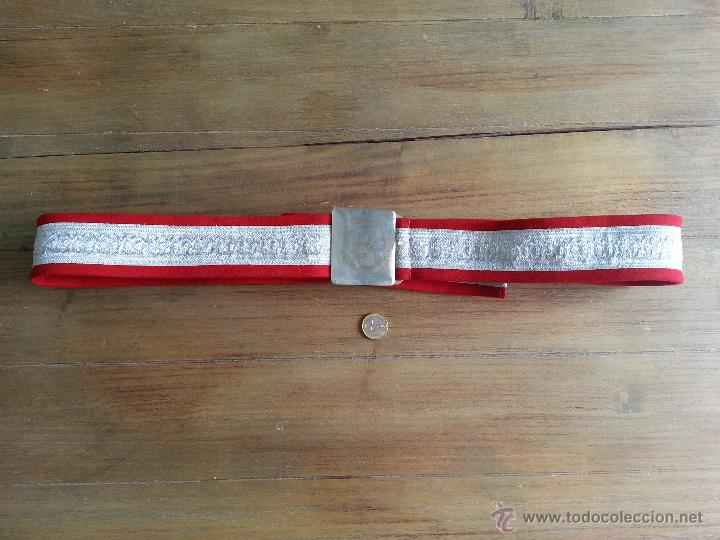 Militaria: CINTURON DE GALA CON AGREMAN PLATEADO - Foto 1