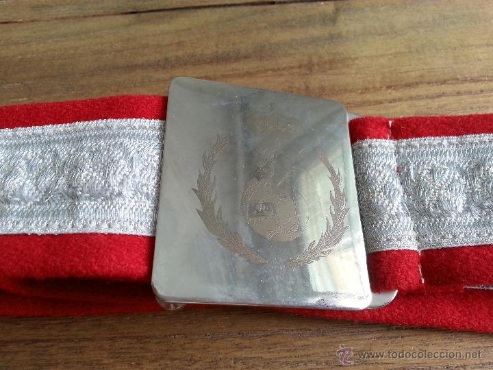 Militaria: CINTURON DE GALA CON AGREMAN PLATEADO - Foto 2