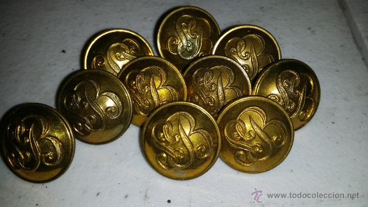 Militaria: BOTONES CON INICIALES GB - Foto 1