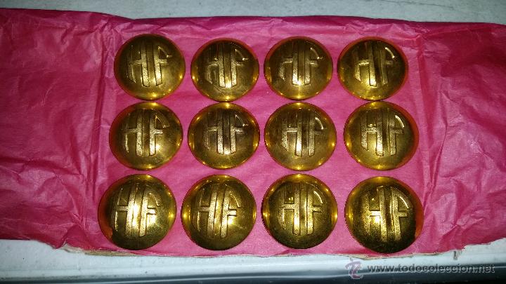 Militaria: BOTONES CON INICIALES HF - Foto 1