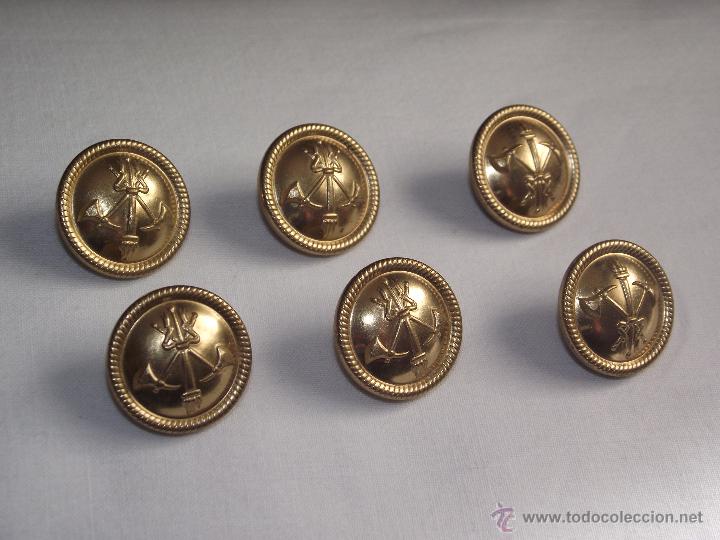 Militaria: 6 BOTONES METAL A IDENTIFICAR - Foto 2
