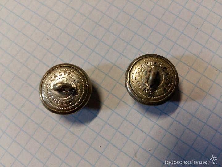Militaria: 2 botones para gorra de plato, 14 mm - Foto 2