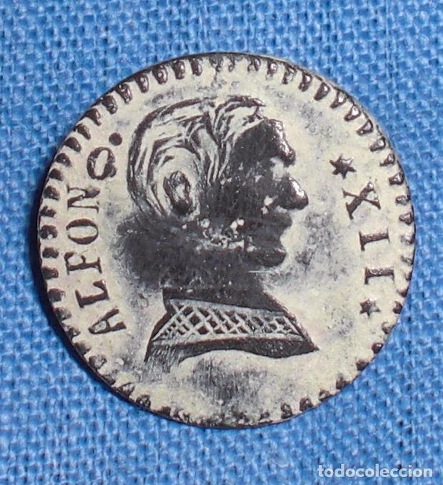 Militaria: Raro Bot&oacute;n Alfonso XII - Foto 1