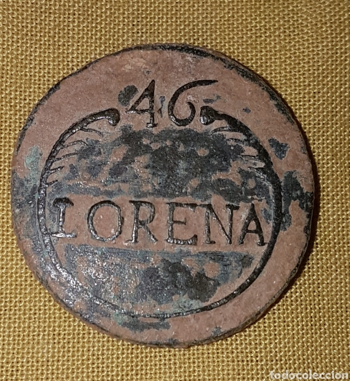 Militaria: Boton Regimiento espa&ntilde;ol 46 Lorena - Foto 1