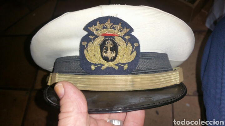 Militaria: Gorra de plato de Infantería de Marina época de Franco - Foto 1 - 156455094