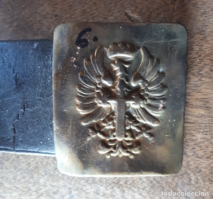 Militaria: Cintur&oacute;n de cuero, &eacute;poca de Franco - Foto 2