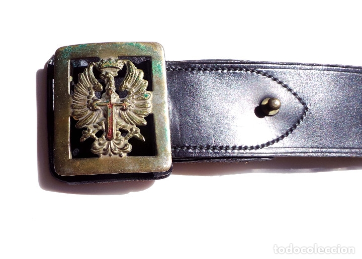 Militaria: CINTURON DE CUERO MILITAR - Foto 2