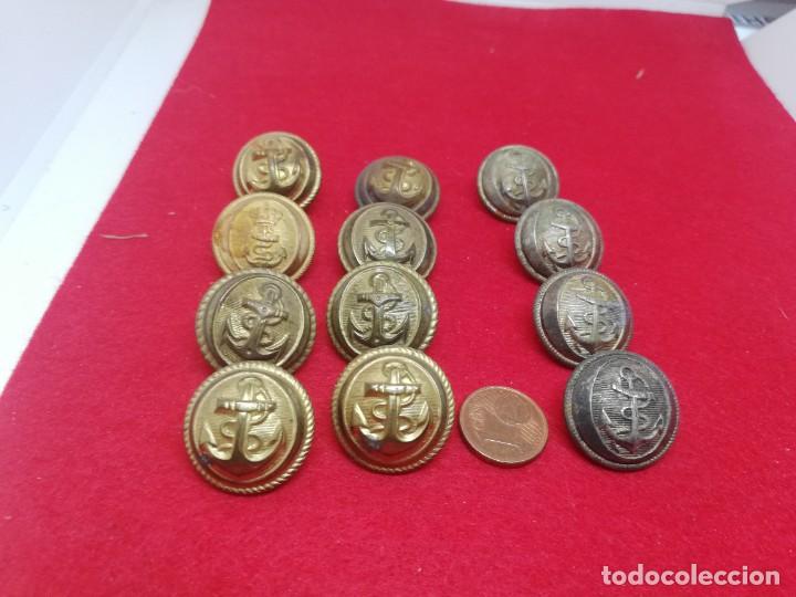 Militaria: DOCE BOTONES ANTIGUOS ARMADA - Foto 1