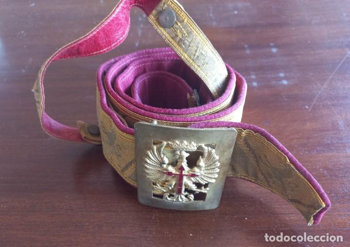 Militaria: Cintur&oacute;n ej&eacute;rcito espa&ntilde;ol de gala con hebilla estilo SAM BROWNEE - Foto 1
