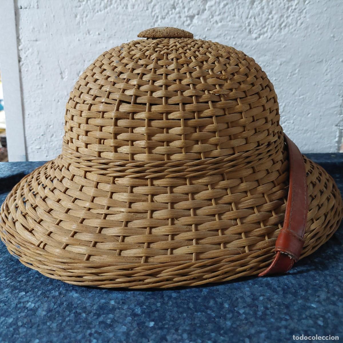 Militaria: Gorra colonial de mimbre - Foto 3