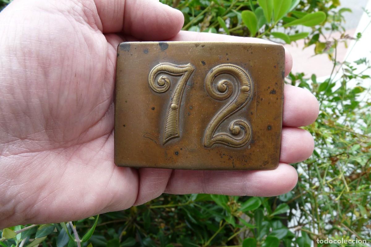 Military Antiques: ANTIGUA HEBILLA REGIMIENTO INFANTERIA NUMERO 72 EPOCA ALFONSO XIII