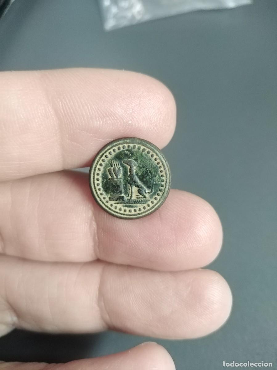 Militaria: Antiguo bot&oacute;n. Perro con corazones y sol. - Foto 6