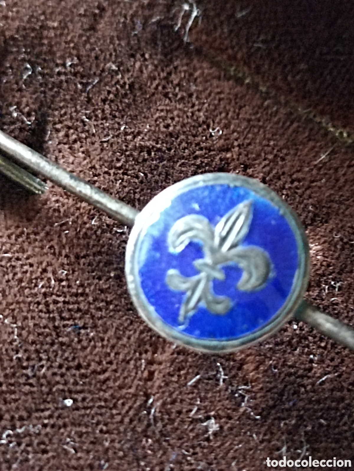 Militaria: ALFILER DE CORBATA PLATA Y ESMALTE, FLOR DE LIS - Foto 2
