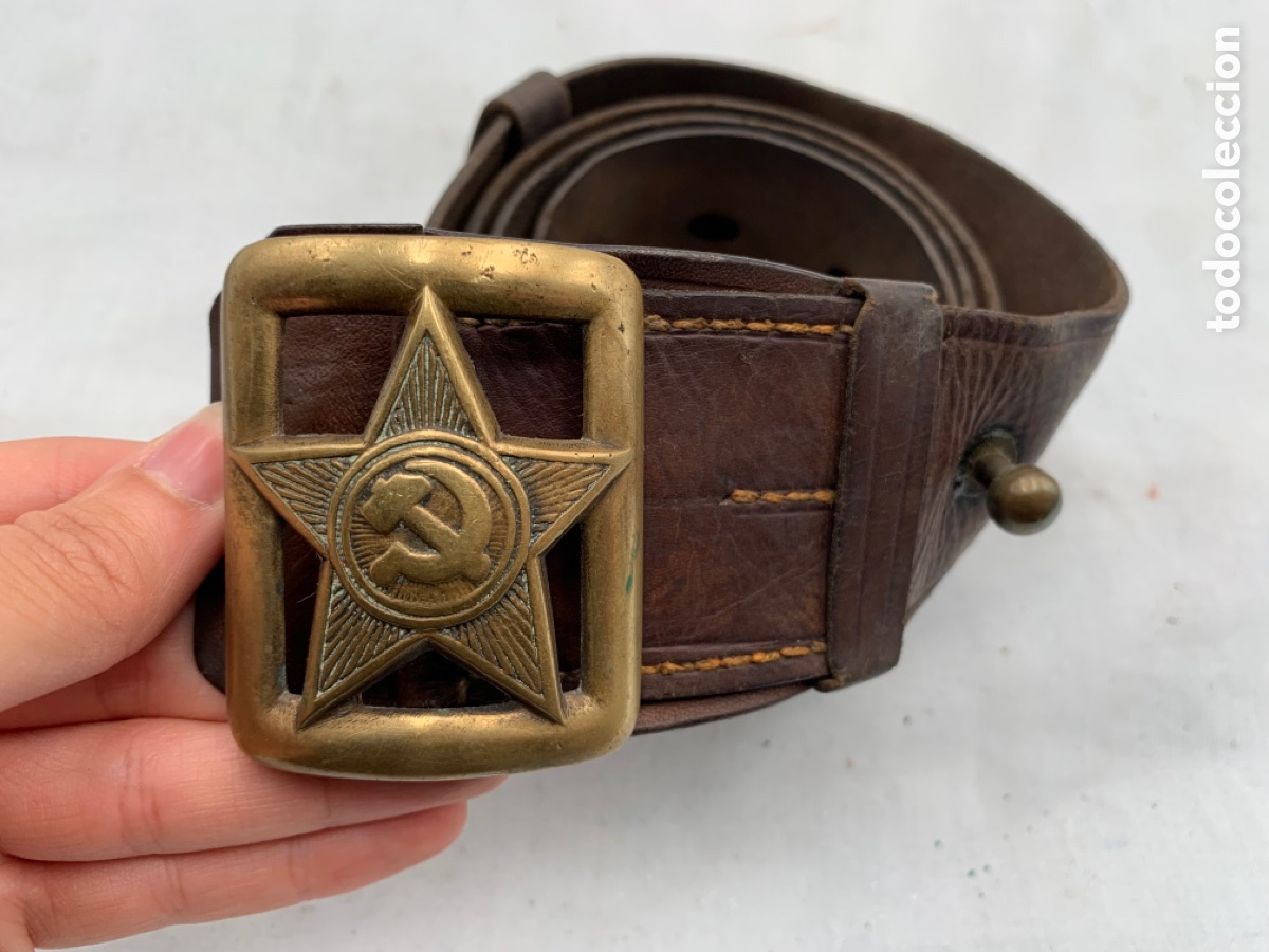 Military Antiques: ANTIGUO CINTURON CON HEBILLA DE OFICIAL SOVIETICO URSS