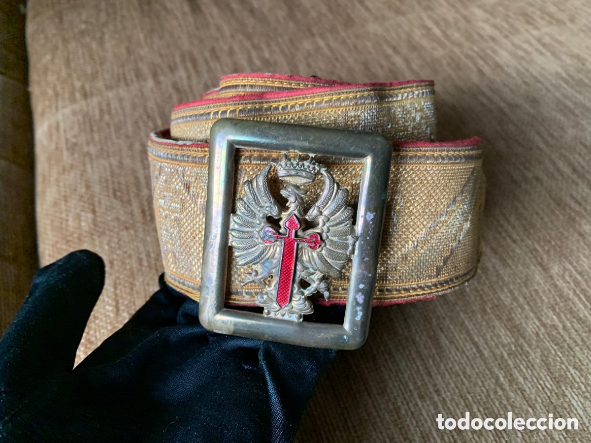 Military Antiques: ANTIGUO CINTURON CON HEBILLA EPOCA DE FRANCO DE GALA